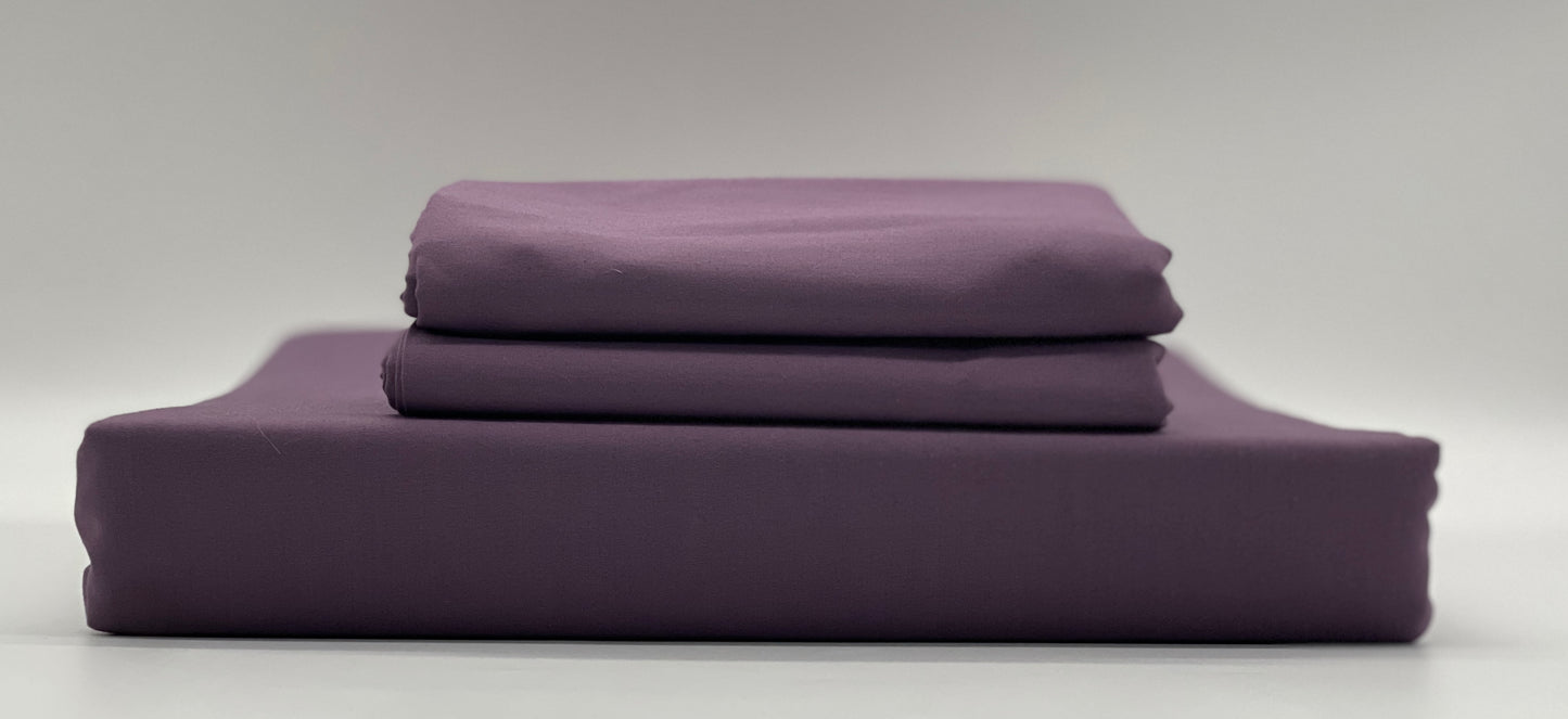 Percale Berry Violet Bed Sheet Set