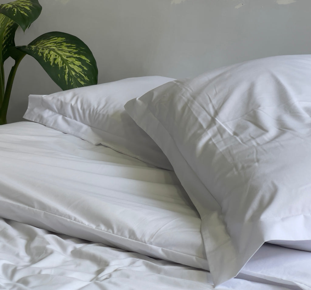 Percale White Bed Sheet Set