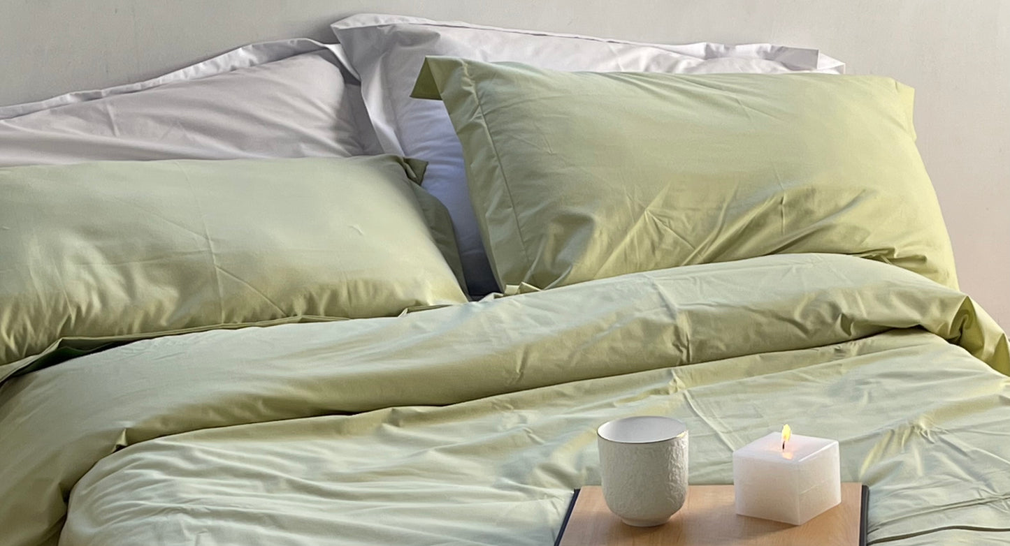 Percale Olive Green Bed Sheet Set