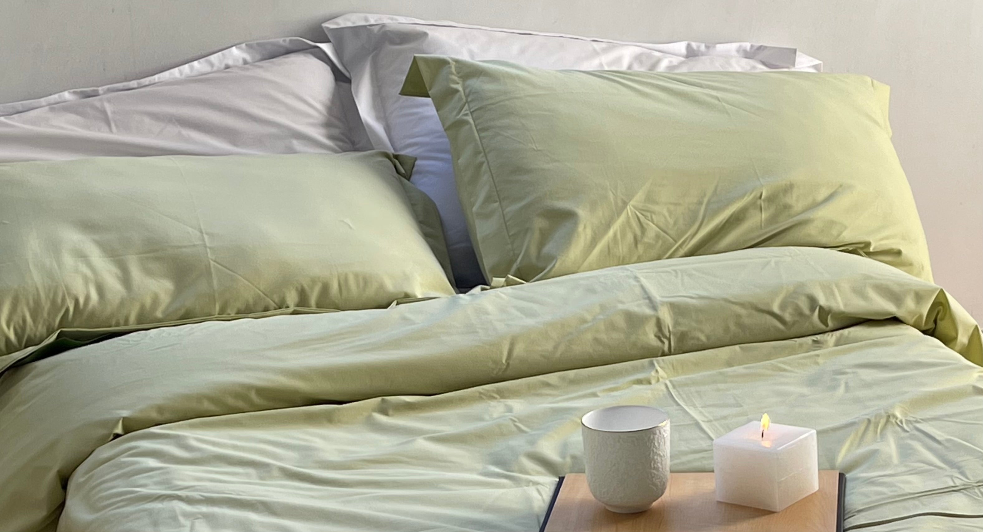 Percale Olive Green Bed Sheet Set