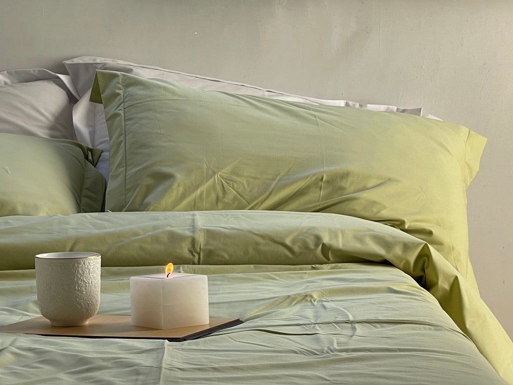 Percale Olive Green Bed Sheet Set