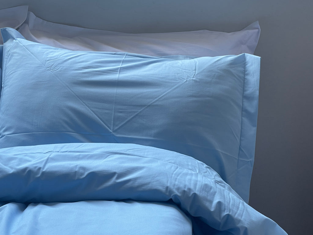 Percale Baby Blue Bed Sheet Set