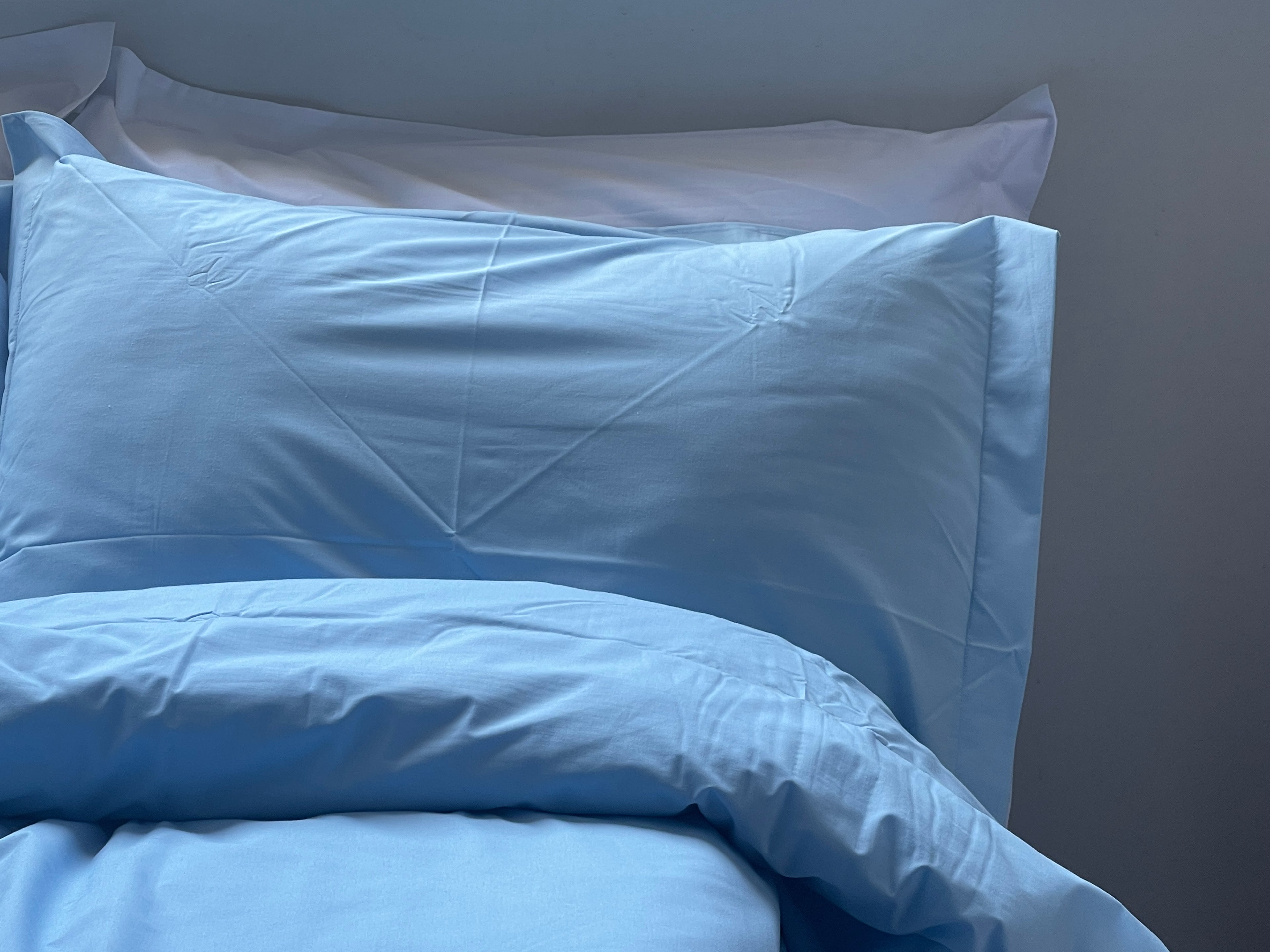 Percale Baby Blue Bed Sheet Set