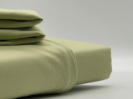 Percale Olive Green Bed Sheet Set