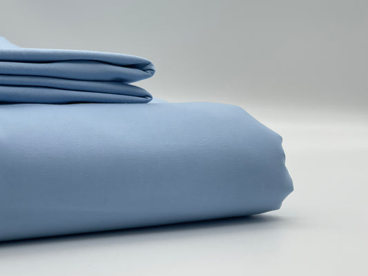 Percale Baby Blue Bed Sheet Set