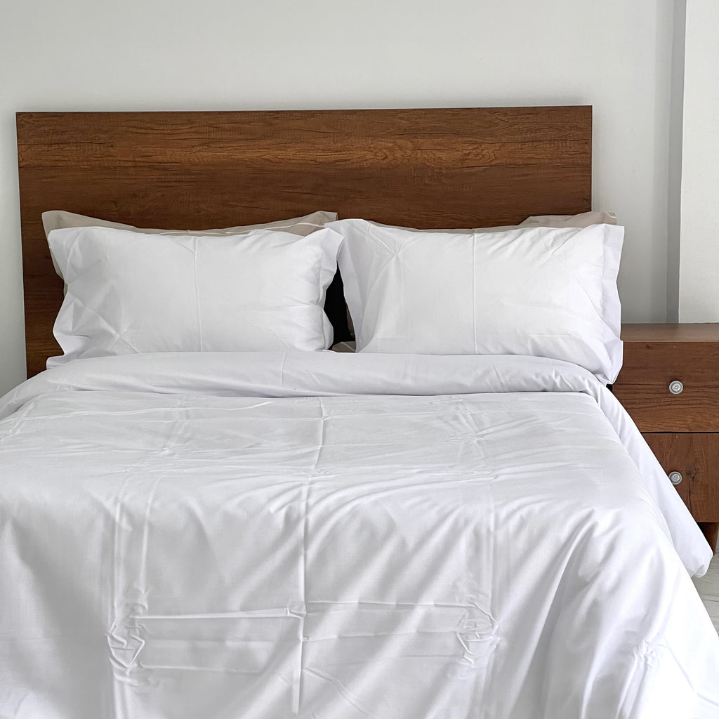 Percale White Duvet Cover Set