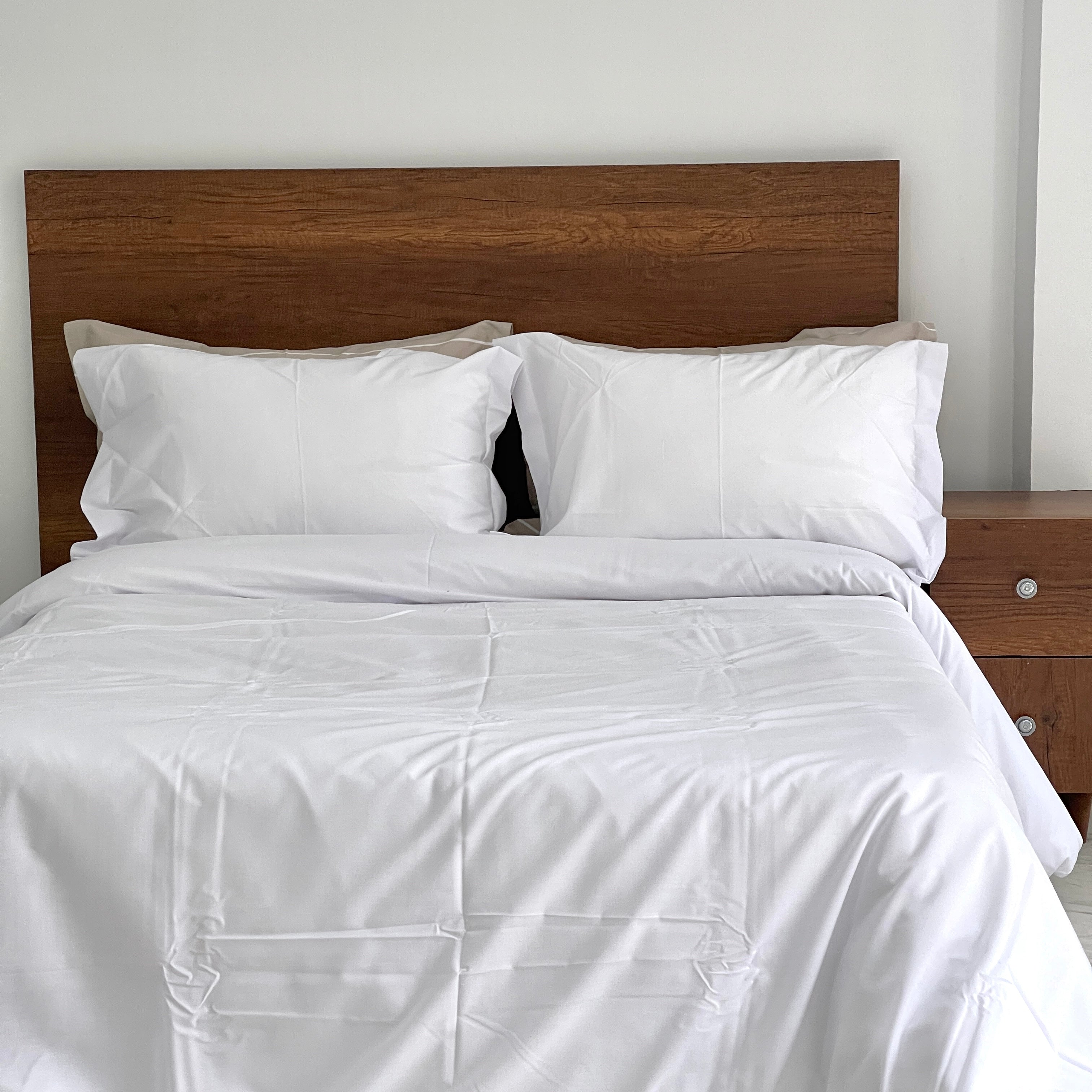 Percale White Duvet Cover Set
