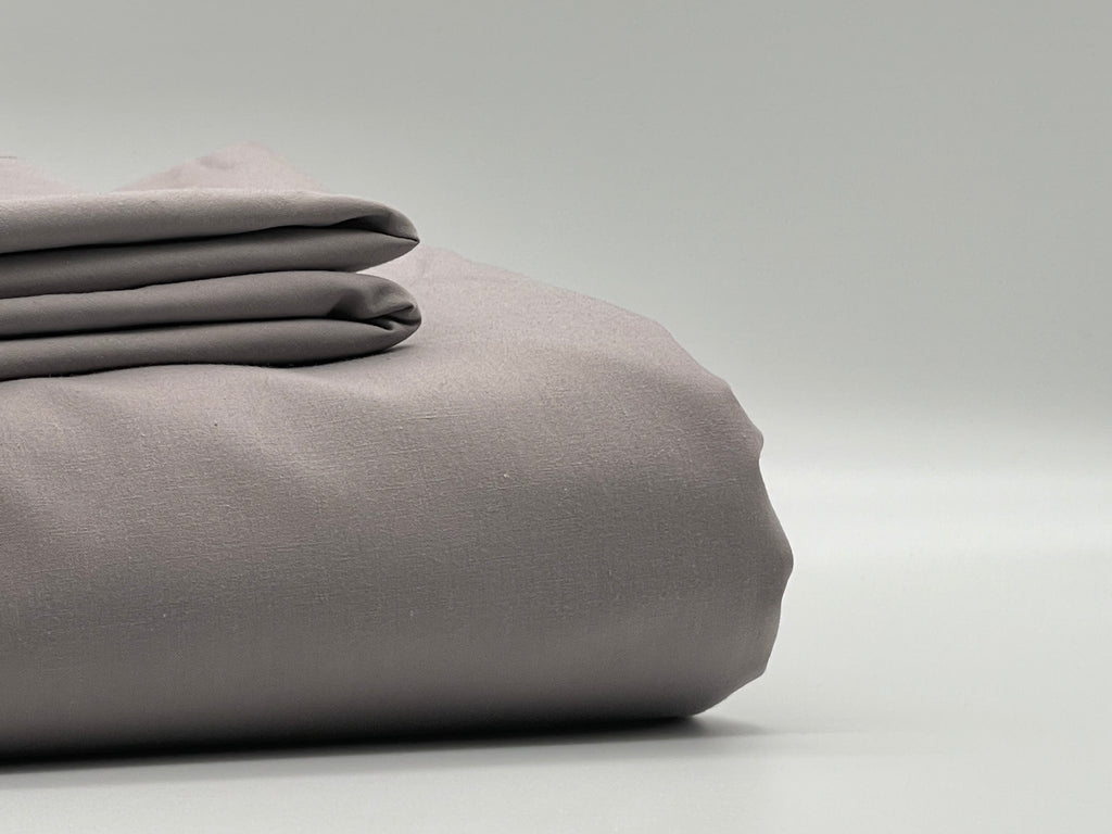Percale Pale Silver Bed Sheet Set