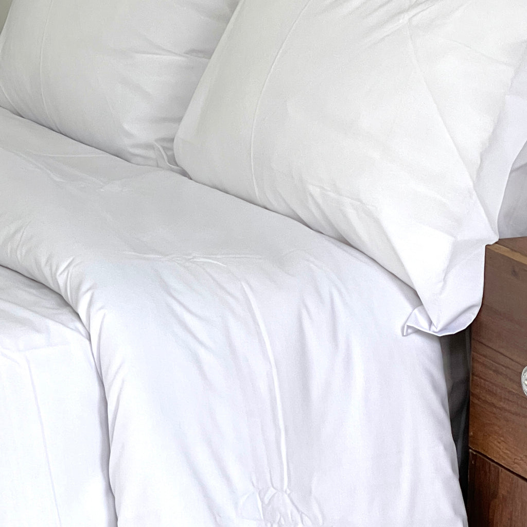 Percale White Duvet Cover Set