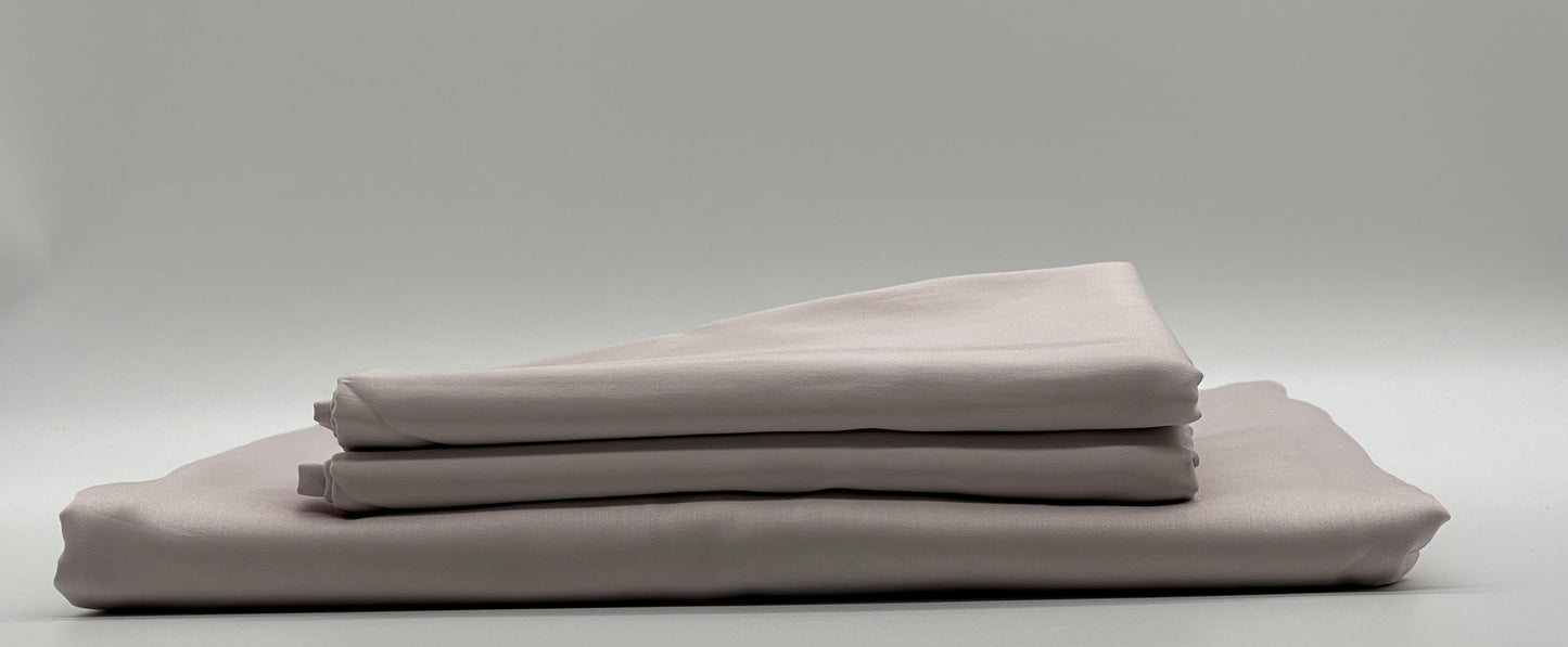Percale Pale Silver Bed Sheet Set