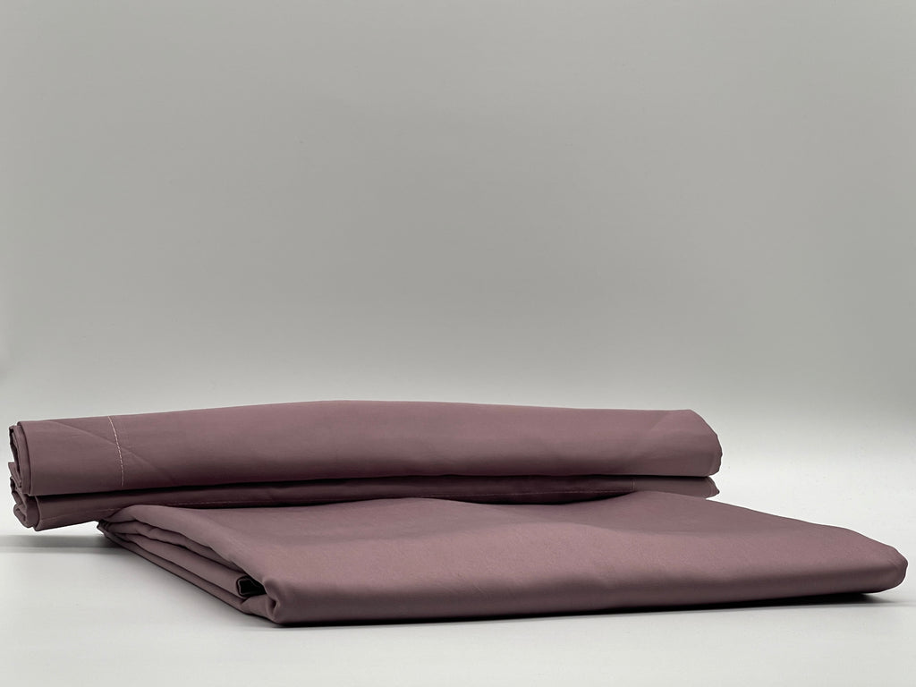 Percale Mauve Taupe Bed Sheet Set