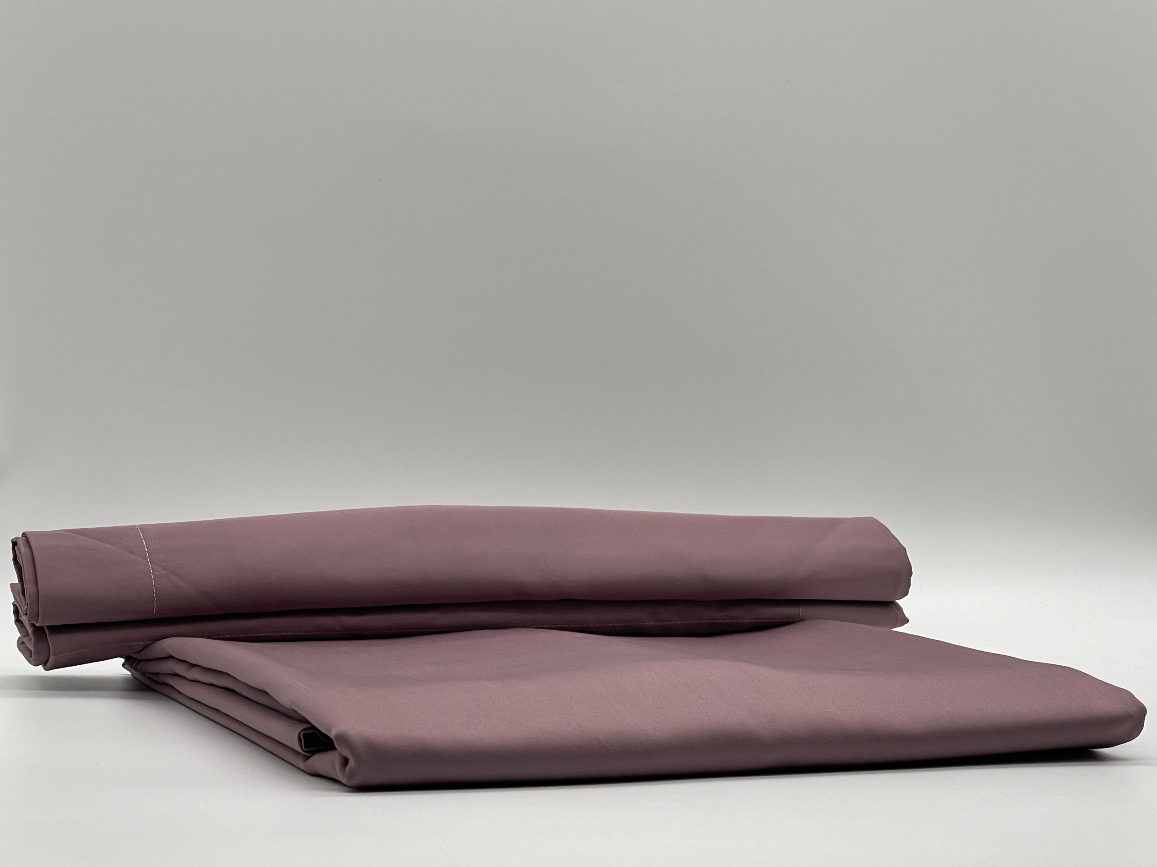 Percale Mauve Taupe Bed Sheet Set