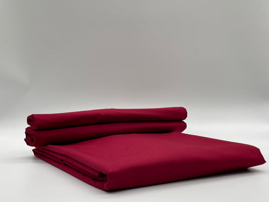 Percale Wine Red Bed Sheet Set