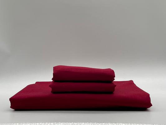 Percale Wine Red Bed Sheet Set