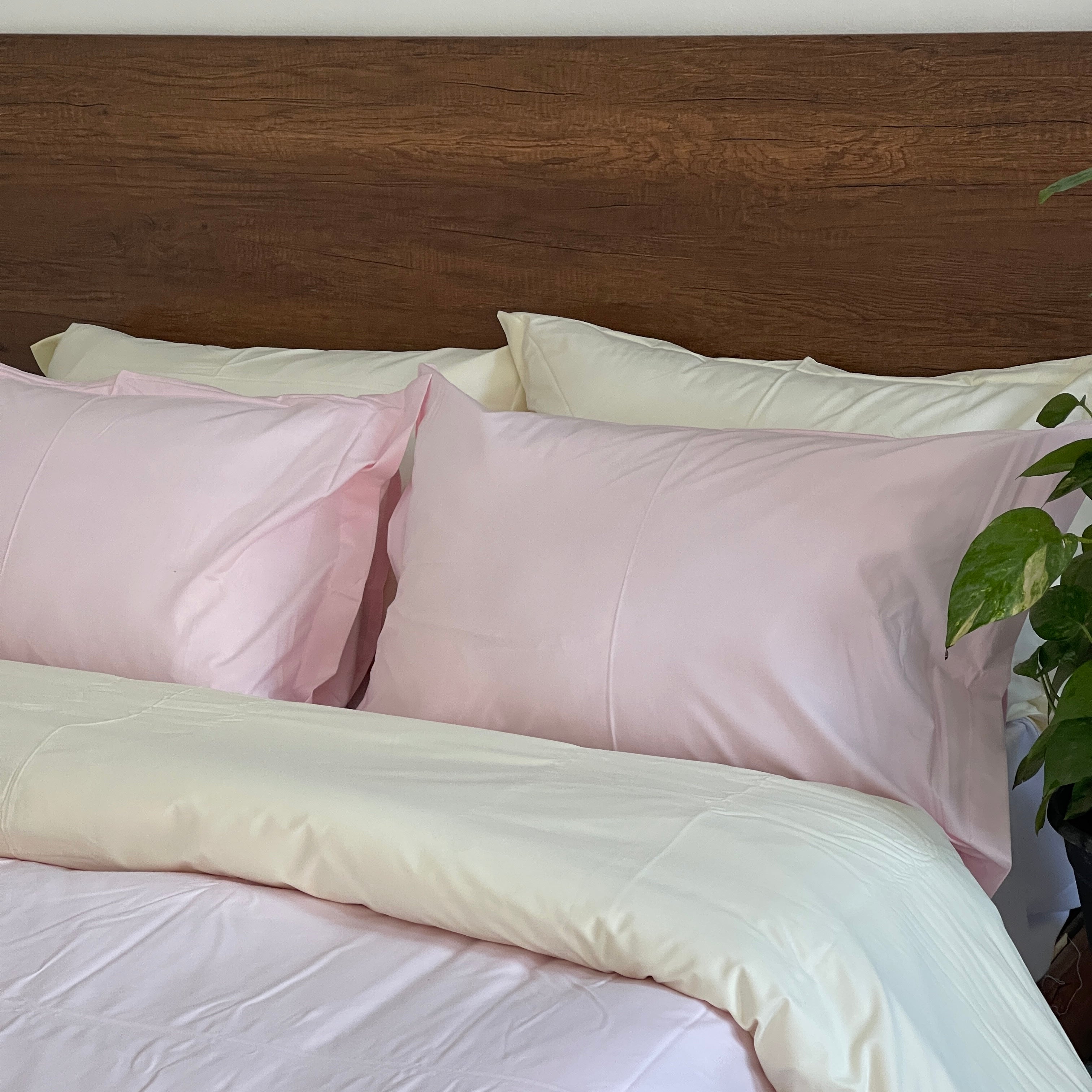 Percale Blush & Butter Duvet Cover Set