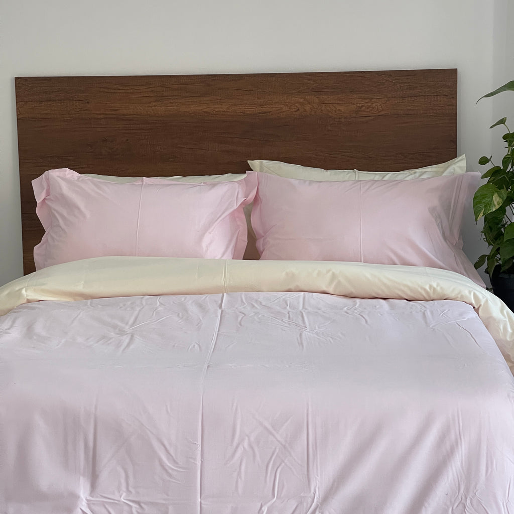 Percale Blush & Butter Duvet Cover Set