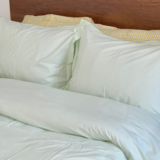 Percale Mint Green Duvet Cover Set