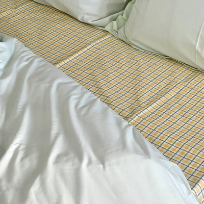 Percale Mint Green Duvet Cover Set