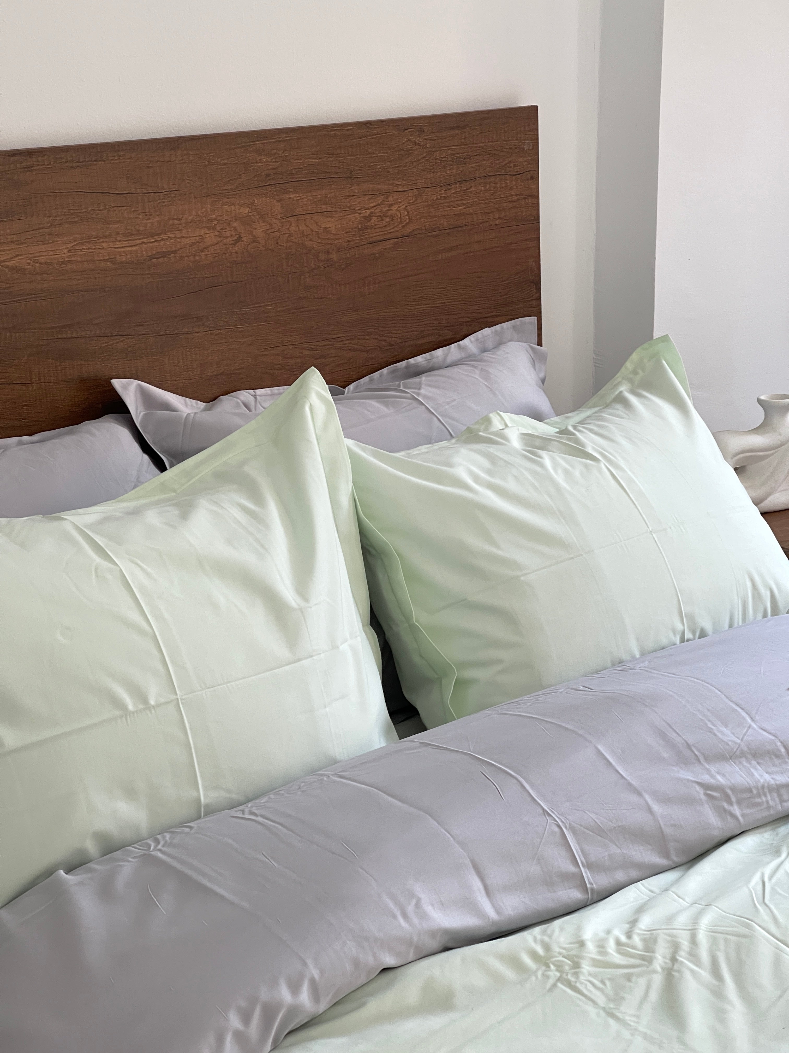 Percale Mint & Mist Duvet Cover Set