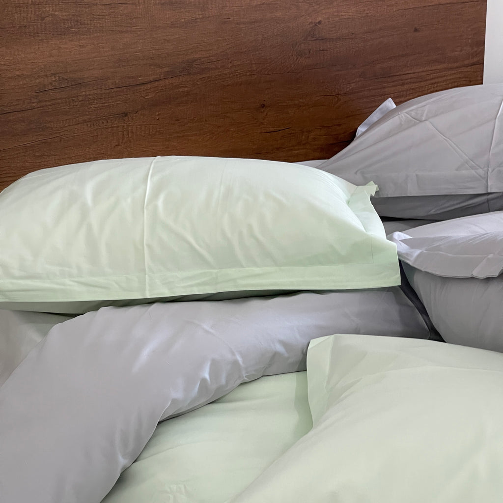 Percale Mint & Mist Duvet Cover Set