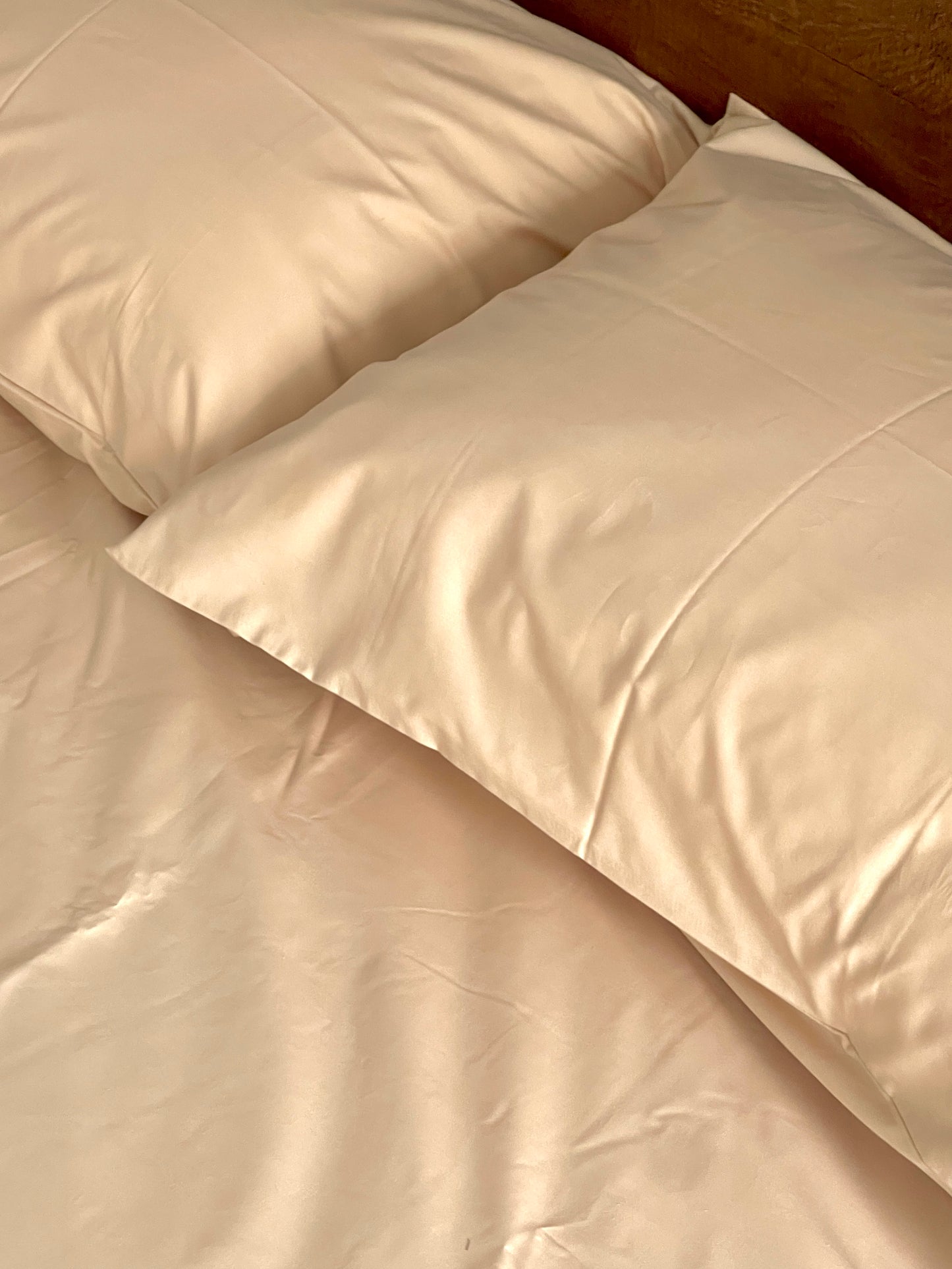 Percale Beige Bed Sheet Set