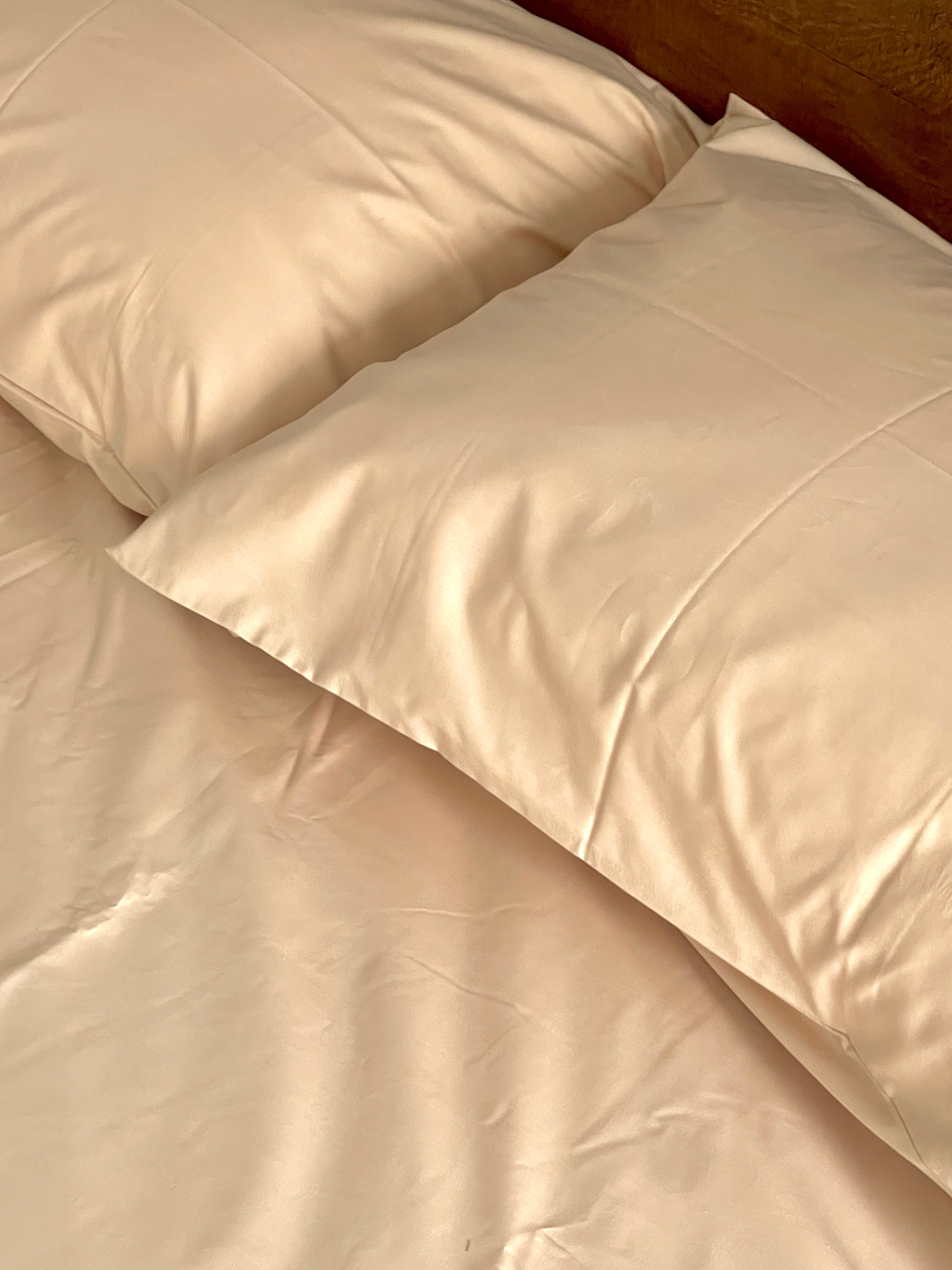 Percale Beige Bed Sheet Set